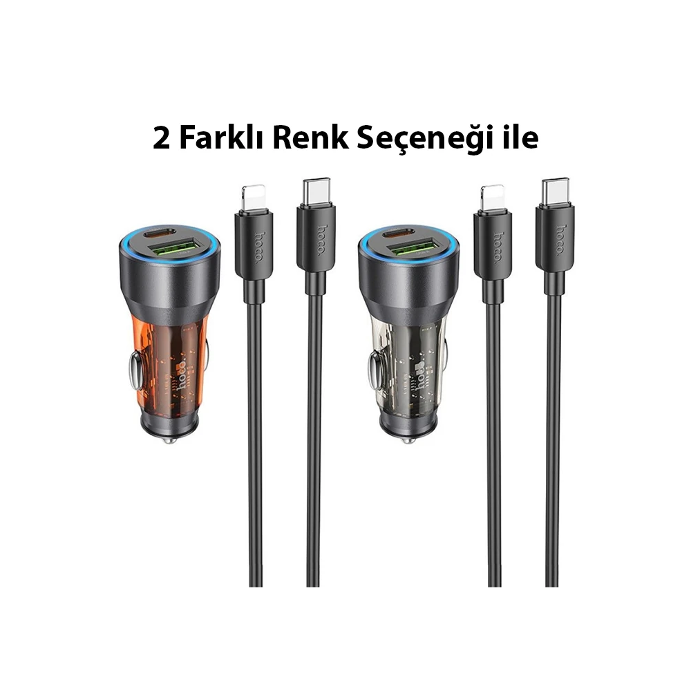 HOCO NZ12A Action PD43W USB + Type-C Araç Çakmaklık Hızlı Şarj Aleti +