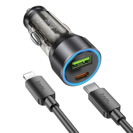 HOCO NZ12A Action PD43W USB + Type-C Araç Çakmaklık Hızlı Şarj Aleti +