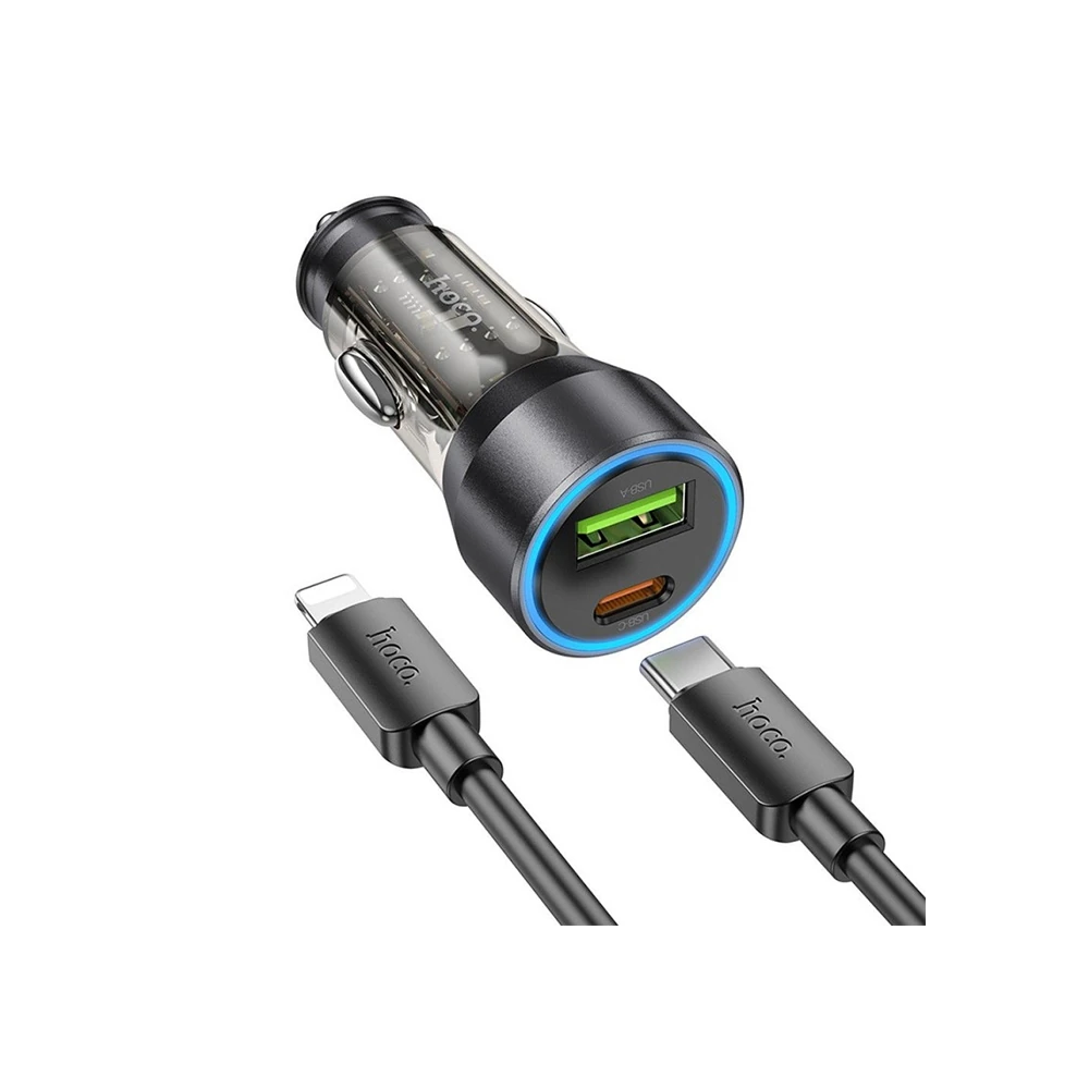 HOCO NZ12A Action PD43W USB + Type-C Araç Çakmaklık Hızlı Şarj Aleti +