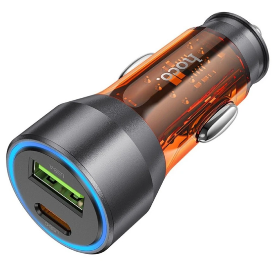 HOCO NZ12A Action PD43W USB + Type-C Hızlı Şarj Araç Çakmaklı Şarj Ale