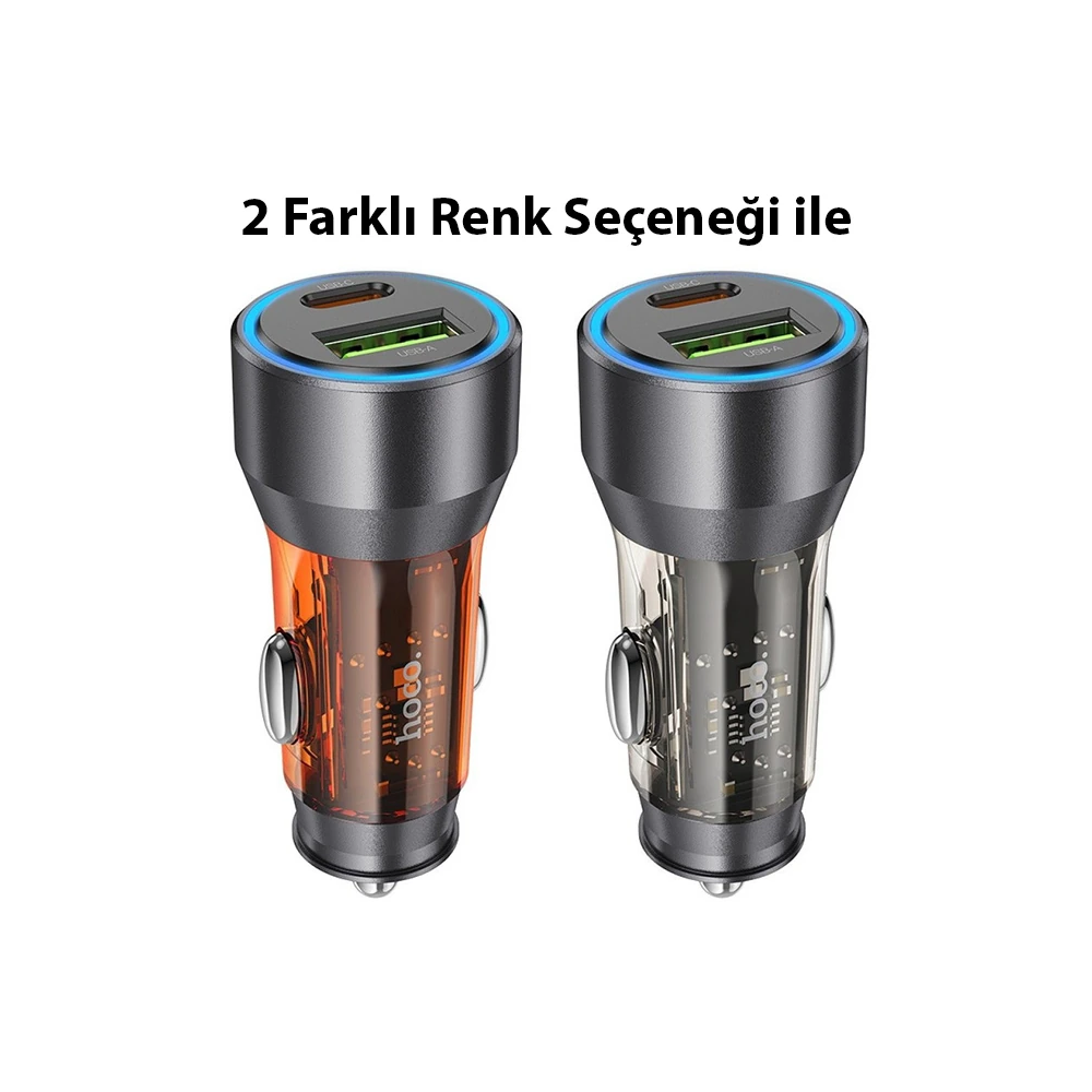 HOCO NZ12A Action PD43W USB + Type-C Hızlı Şarj Araç Çakmaklı Şarj Ale