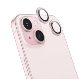 HOCO Crystal Clear iPhone 15-15 Plus HD 3D Metal Çerçeveli Kamera Koru