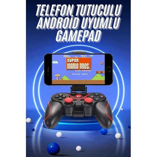 Joystik Gamepad Bluetooth Telefon Tutucu Oyun Kolu Telefon Android Uyu