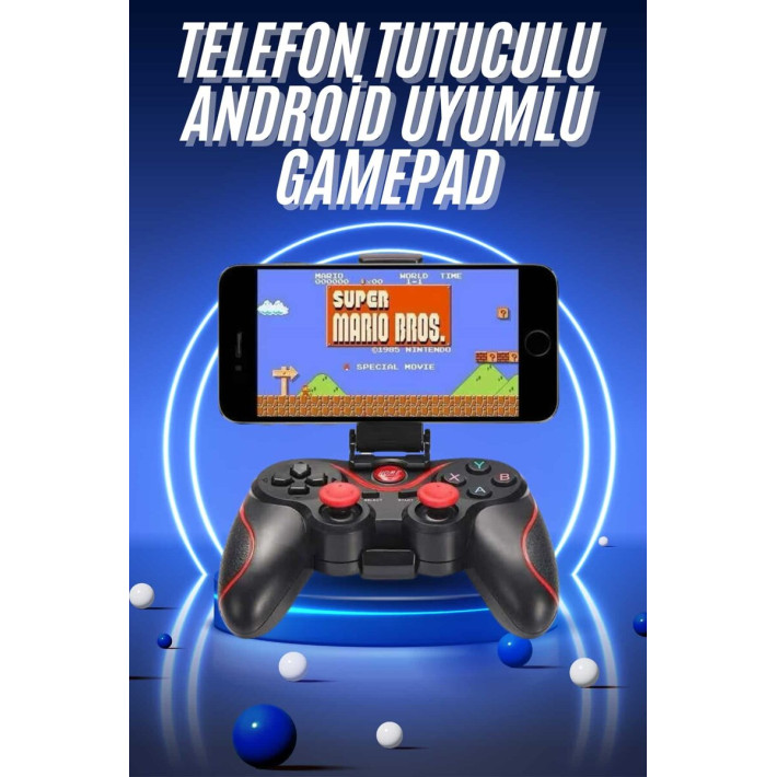 Joystik Gamepad Bluetooth Telefon Tutucu Oyun Kolu Telefon Android Uyu