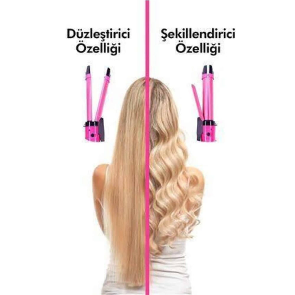 Saç Düzleştirici Ve Maşa İkili Saç Şekillendirici Tüm Saç Tiplerine Uy