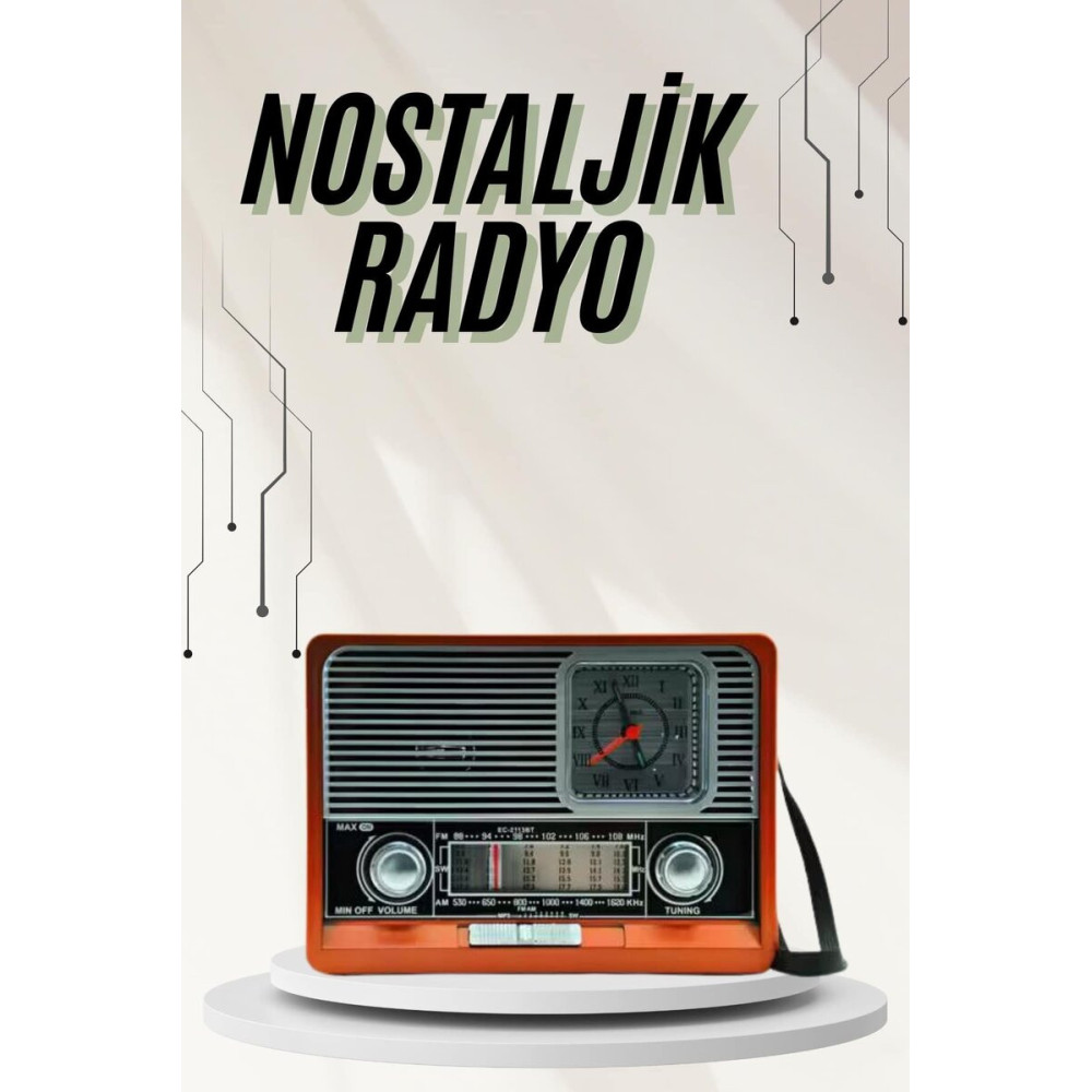 Nostaljik Görünümlü USB Girişli Bluetooth Bağlantılı Radyo