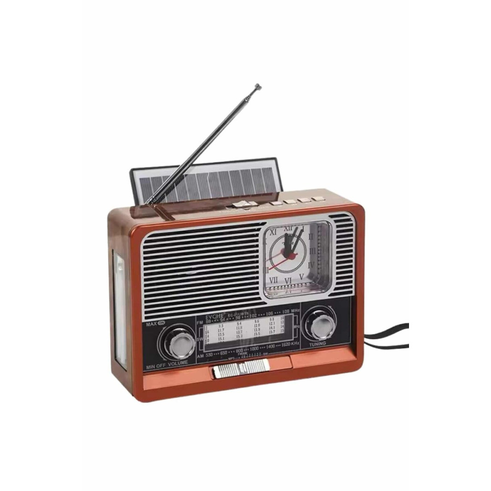 Saatli Fenerli Bluetooth Nostaljik Radyo AUX SD USB Girişli Bluetooth 