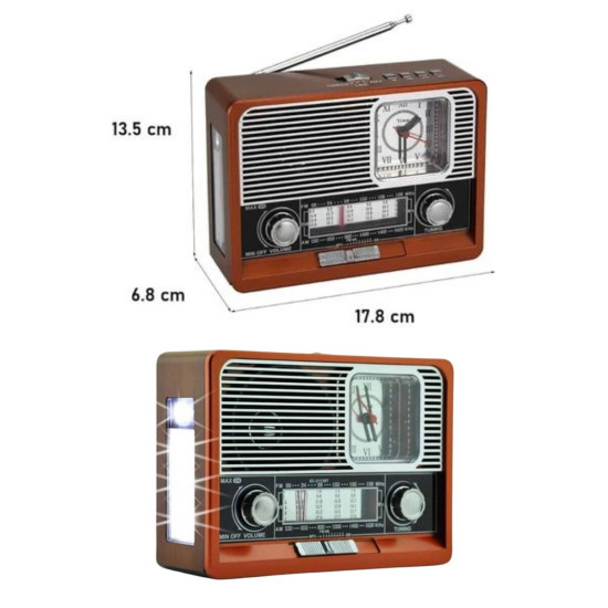Nostaljik Görünümlü USB Girişli Bluetooth Bağlantılı Radyo