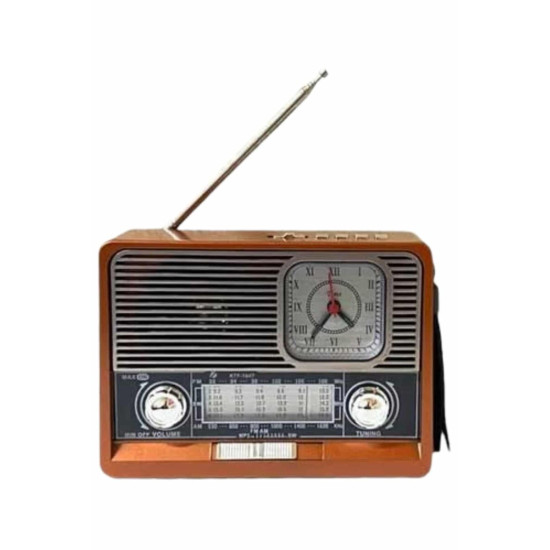 Vintage Nostaljik Radyo AUX USB SD Kart Girişli Şarjlı Bluetooth Bağla