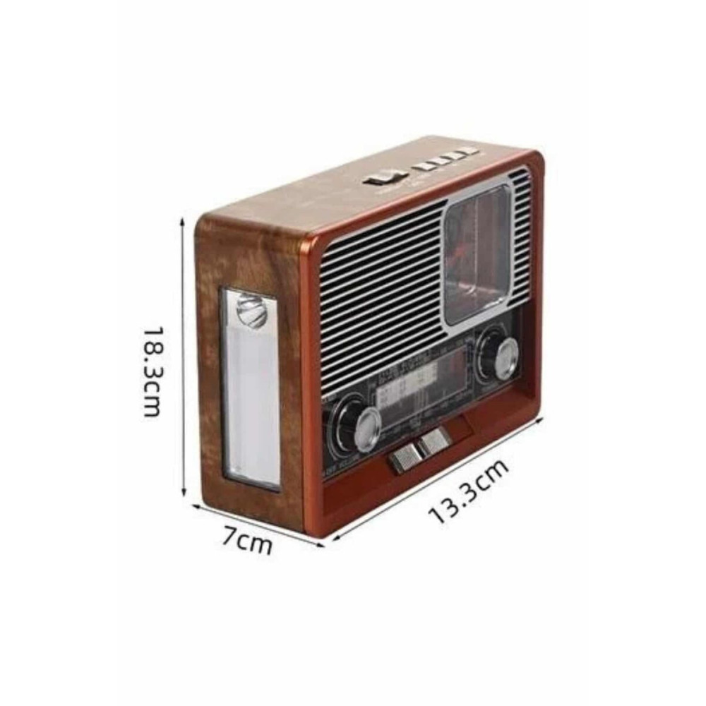 Vintage Nostaljik Radyo AUX USB SD Kart Girişli Şarjlı Bluetooth Bağla