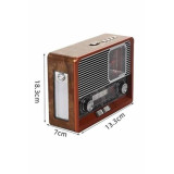 Vintage Nostaljik Radyo AUX USB SD Kart Girişli Şarjlı Bluetooth Bağla