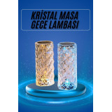 Yeni Nesil Modern Kristal Masa ve Gece Lambası Dokunmatik Renk Değişti