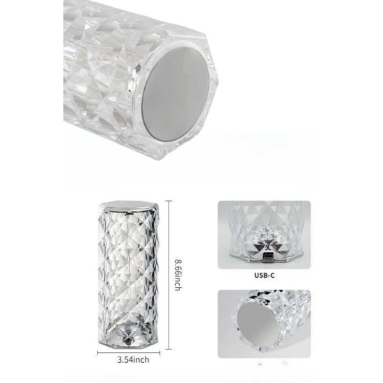Yeni Nesil Modern Kristal Masa ve Gece Lambası Dokunmatik Renk Değişti