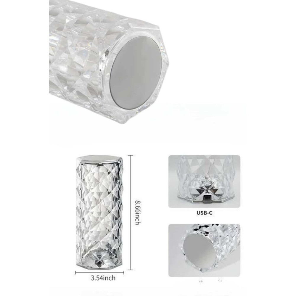 Yeni Nesil Modern Kristal Masa ve Gece Lambası Dokunmatik Renk Değişti