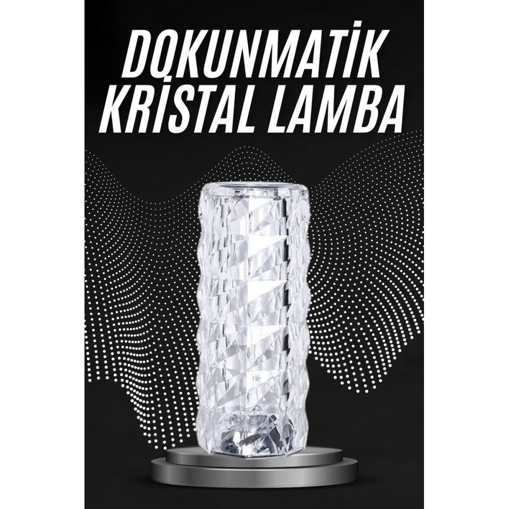 Kristal Lamba Masa Lambası Şarjlı Masa Lambası Dokunmatik Sensör Usb Ş