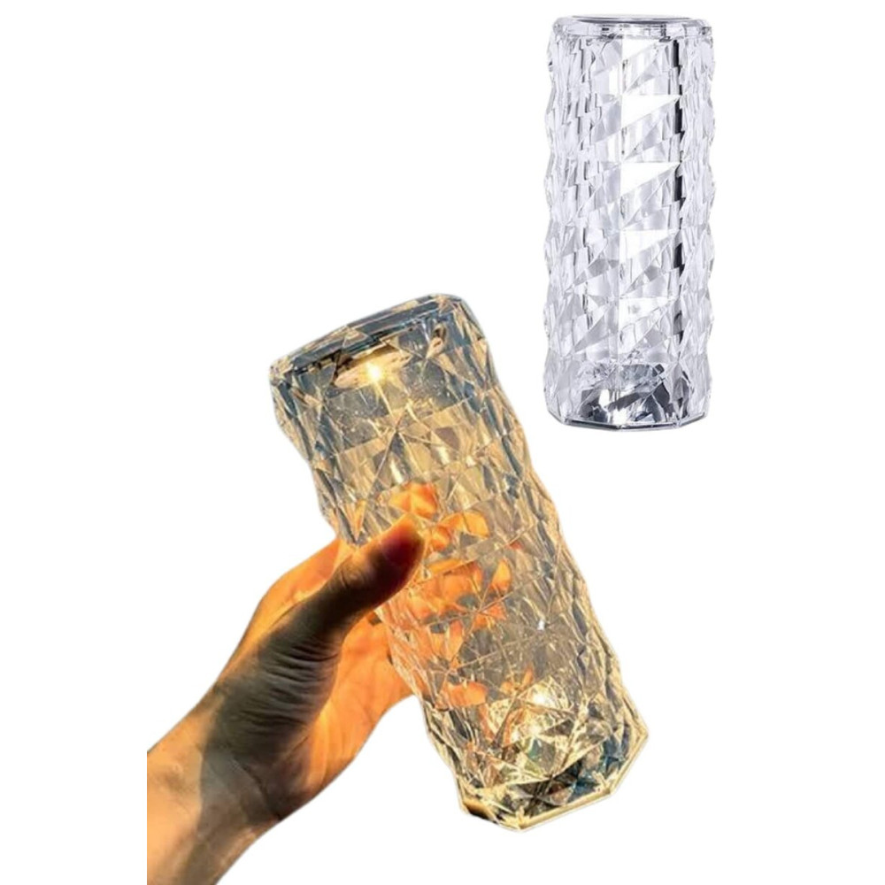 Kristal Lamba Masa Lambası Şarjlı Masa Lambası Dokunmatik Sensör Usb Ş
