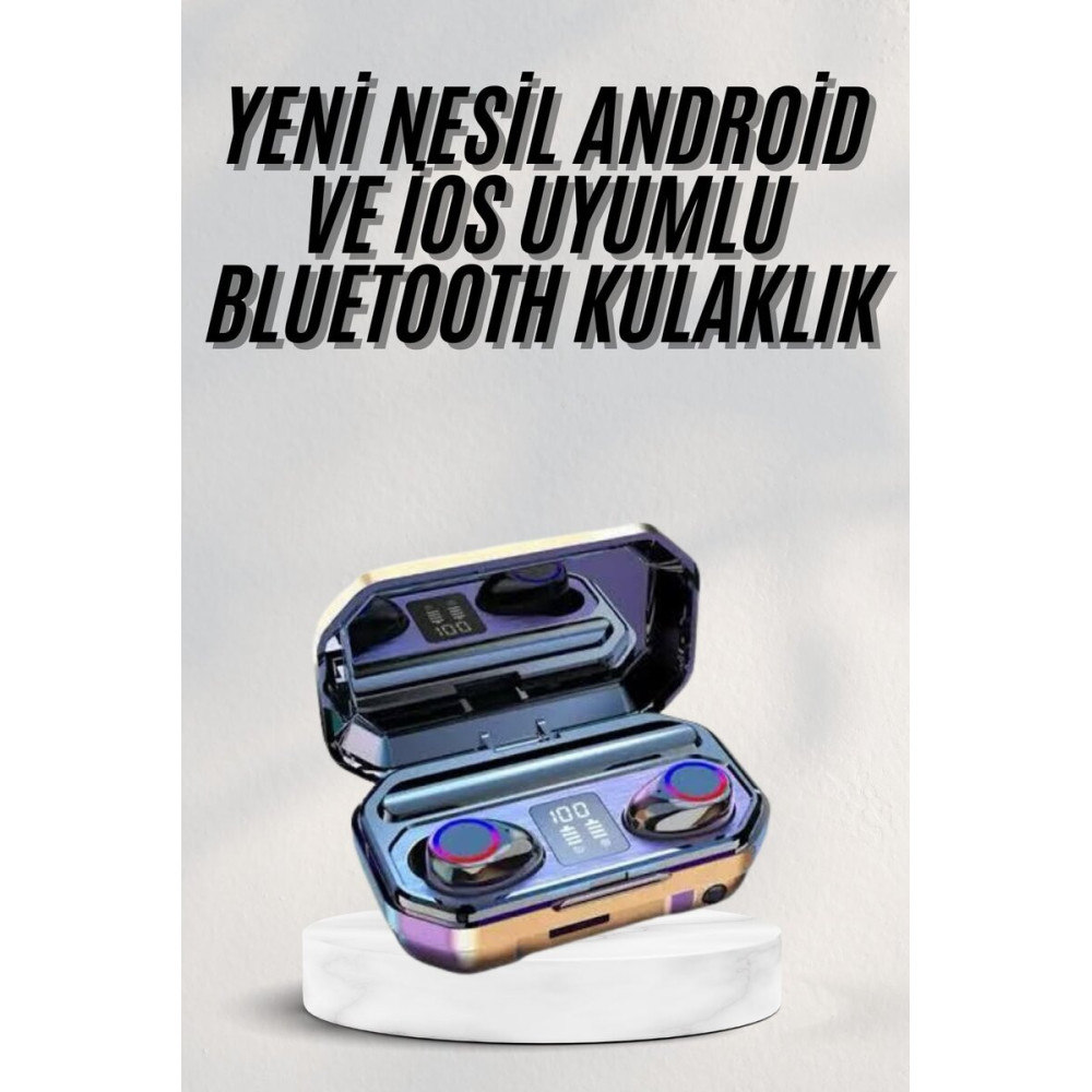 Yeni Nesil Bluetooth Kulaklık Uzun Pil Ömrü El Fenerli Dijital Şarj Gö