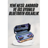 Yeni Nesil Bluetooth Kulaklık Uzun Pil Ömrü El Fenerli Dijital Şarj Gö
