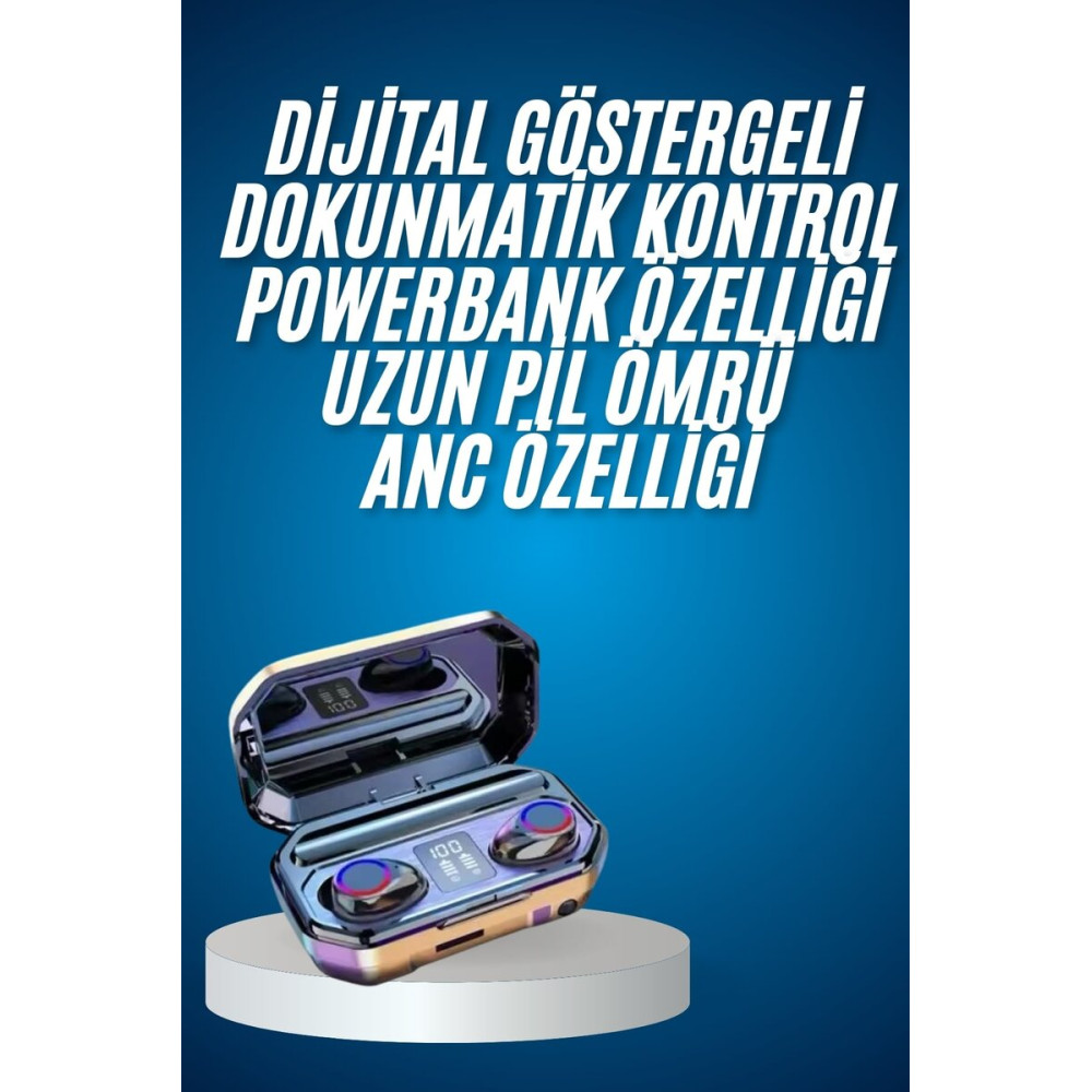 Yeni Nesil Bluetooth Kulaklık Uzun Pil Ömrü El Fenerli Dijital Şarj Gö