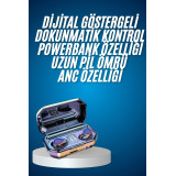 Yeni Nesil Bluetooth Kulaklık Uzun Pil Ömrü El Fenerli Dijital Şarj Gö