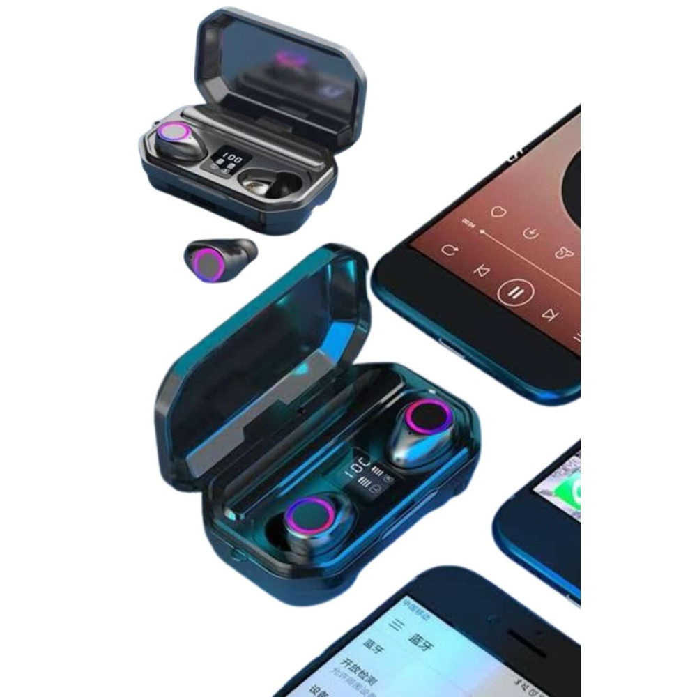 Yeni Nesil Bluetooth Kulaklık Uzun Pil Ömrü El Fenerli Dijital Şarj Gö
