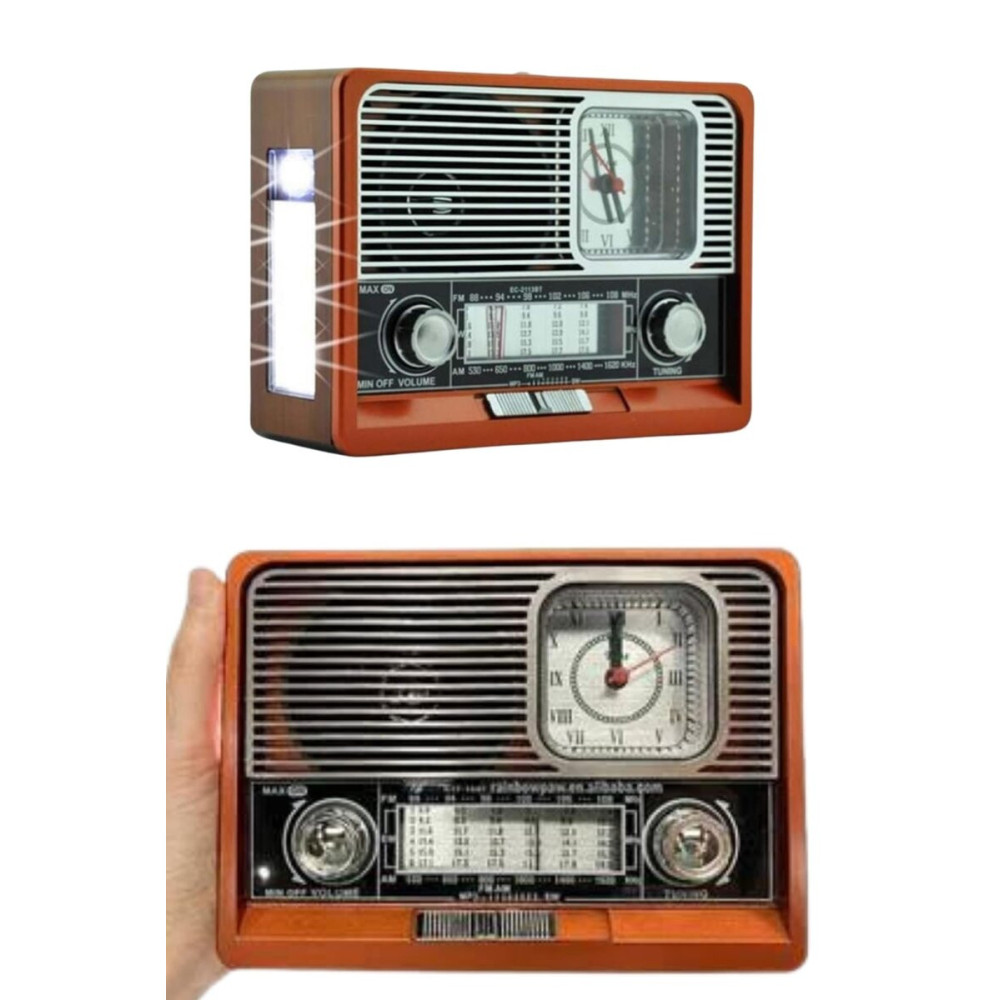 Nostaljik Vintage Radyo Taşınabilir Bluetooth Bağlantılı Hoparlör Rady