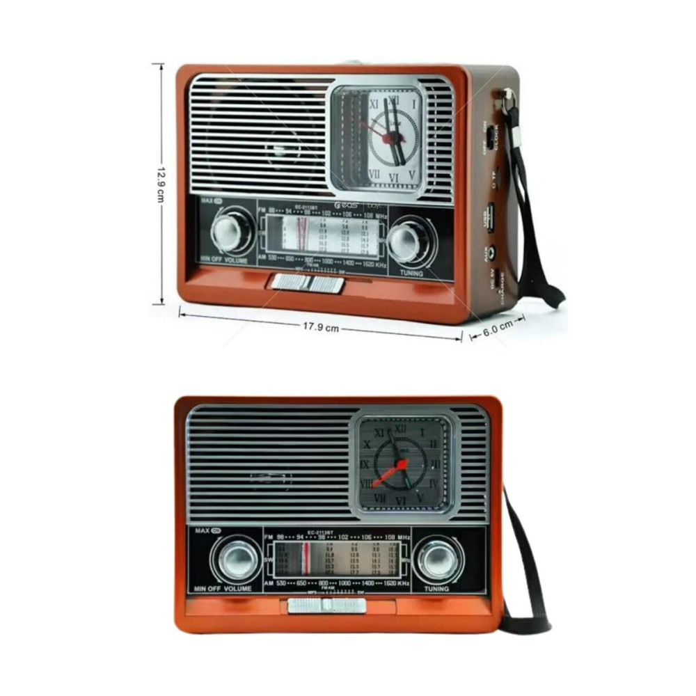 Nostaljik Vintage Radyo Taşınabilir Bluetooth Bağlantılı Hoparlör Rady