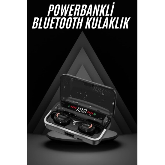 Bluetooth Kulaklık Dijital Şarj Göstergeli Powerbankli Bass Özellikli 
