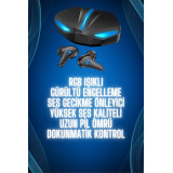 Bluetooth Kulaklık Oyuncu Kulaklığı RGB Işıklı Oyunlarda Düşük Gecikme
