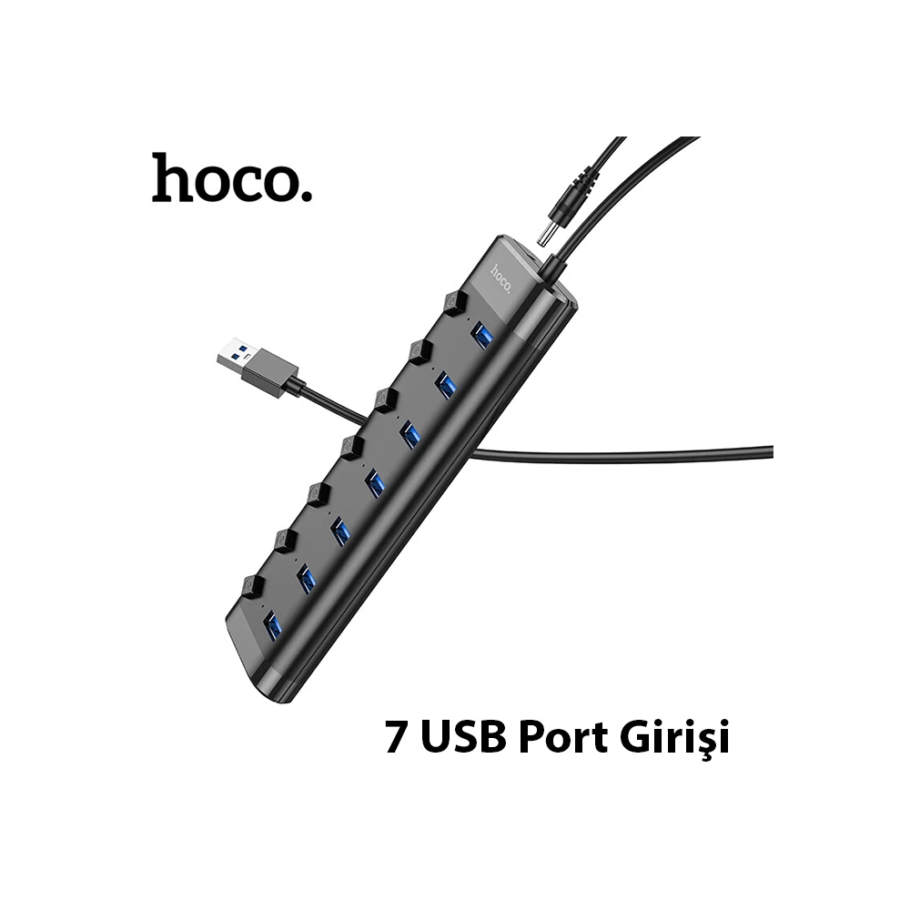 Hoco HB40 7xUSB 2.0 Anahtarlı USB Hızlı Şarj ve Veri Okuyucu