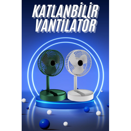 3 Kademe Hız Ayarlı Vantilatör Telefon Standlı Şarjlı Katlanabilir Soğ