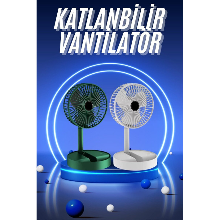3 Kademe Hız Ayarlı Vantilatör Telefon Standlı Şarjlı Katlanabilir Soğ