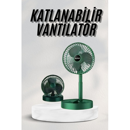 Katlanabilir Teleskopik Şarjlı Fan Masaüstü Soğutucu Vantilatör