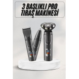 Yüksek Performanslı 3 Başlıklı Profesyonel Şarjlı Islak ve Kuru Kullan