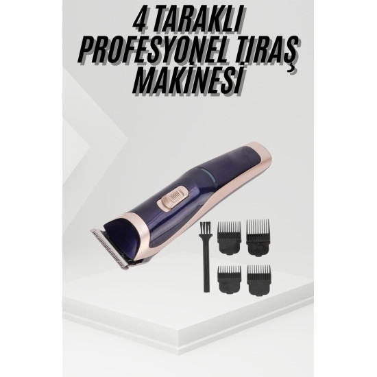 Tıraş Makinesi 4 Başlıklı Paslanmaz Çelik Bıçaklı Tüm Saç Tiplerine Uy