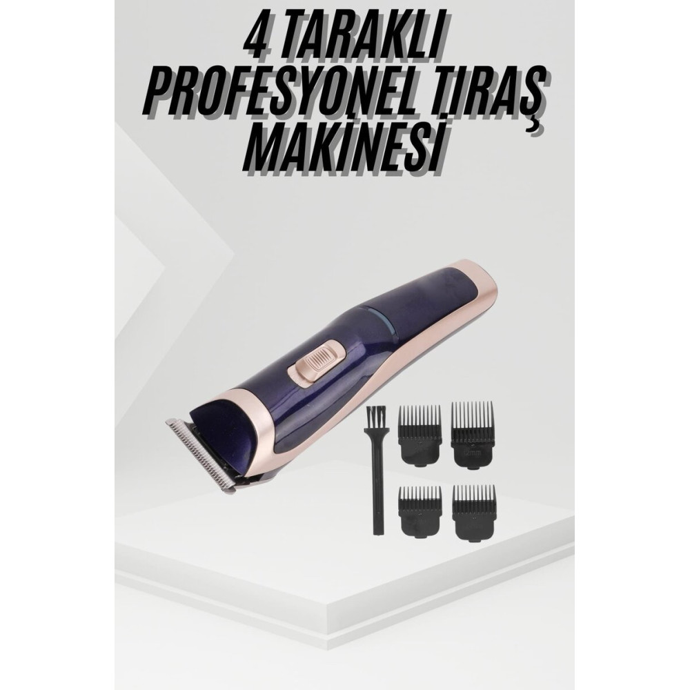 Tıraş Makinesi 4 Başlıklı Paslanmaz Çelik Bıçaklı Tüm Saç Tiplerine Uy