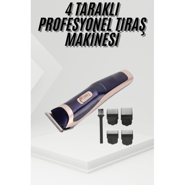 Tıraş Makinesi 4 Başlıklı Paslanmaz Çelik Bıçaklı Tüm Saç Tiplerine Uy