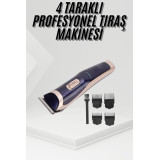 Tıraş Makinesi 4 Başlıklı Paslanmaz Çelik Bıçaklı Tüm Saç Tiplerine Uy