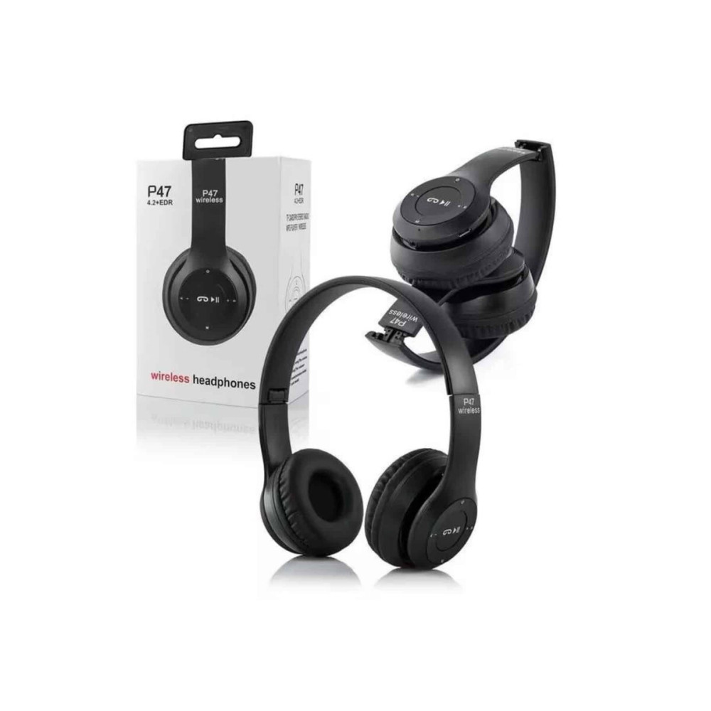 Bluetooth Kablosuz Kulaklık Siyah Wireless 5.0 Kulak Üstü Uzun Pil Ömr