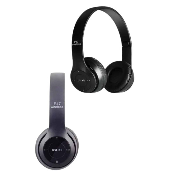 Bluetooth Kablosuz Kulaklık Siyah Wireless 5.0 Kulak Üstü Uzun Pil Ömr