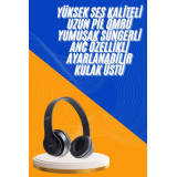 Wireless 5.0 Bluetooth Kablosuz Kulaklık ANC Özellikli Kulak Üstü Ayar