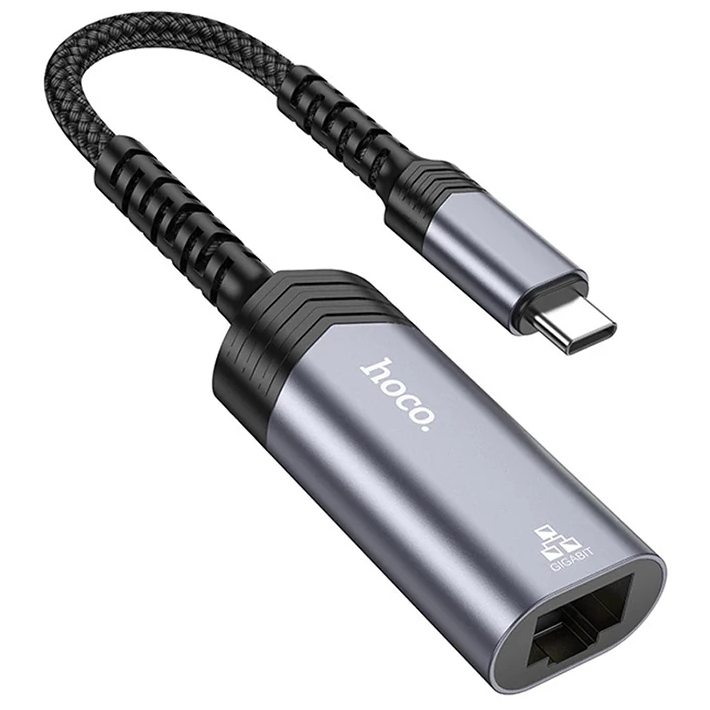 Hoco UA26 Type-c OTG RJ45 İnternet Adaptörü Dönüştürücü 1000 Mbps