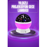 Yıldız Görünümlü Gece Lambası Renkli Masa Lambası Gökyüzü Projeksiyon