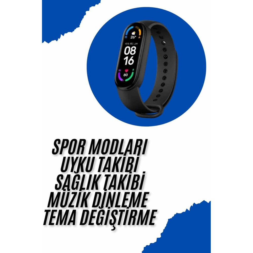 Akıllı Uyumlu Bileklik M6 Adımsayar Spor Modları Çağrı Görme Türkçe Me