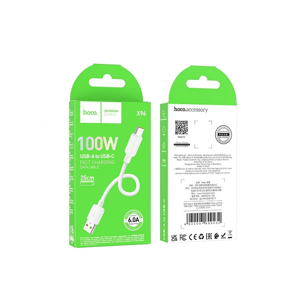 HOCO X96 Hyper 100W USB to Type-C Hızlı Şarj Ve Data Kablosu