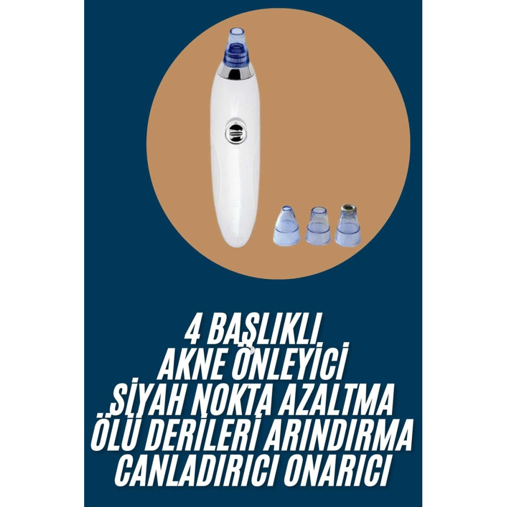 Yeni Nesil Vakumlu Pilli Siyah Nokta ve Yüz Temizleme Cihazı 4 Başlıkl