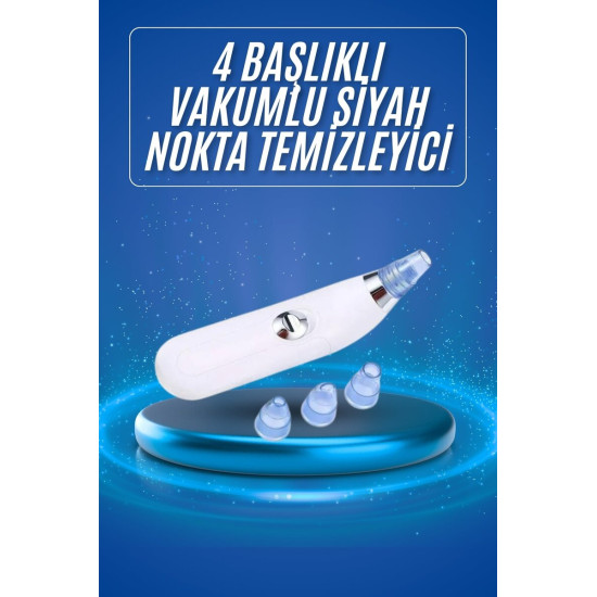 Siyah Nokta Temizleme Cihazı 4 Başlıklı Vakumlu Pilli Ölü Deri Arındır