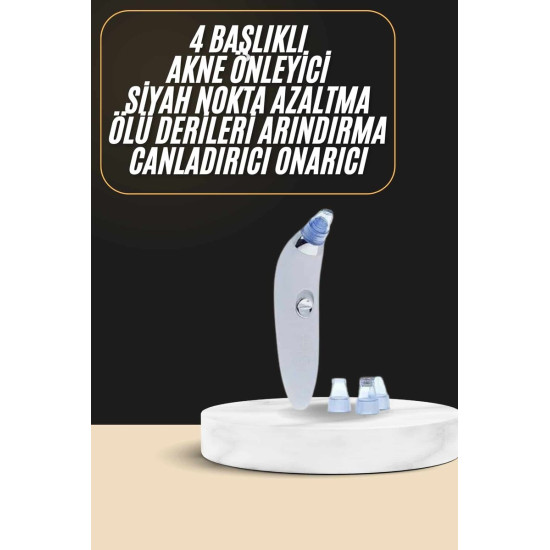 Siyah Nokta Temizleme Cihazı 4 Başlıklı Vakumlu Pilli Ölü Deri Arındır