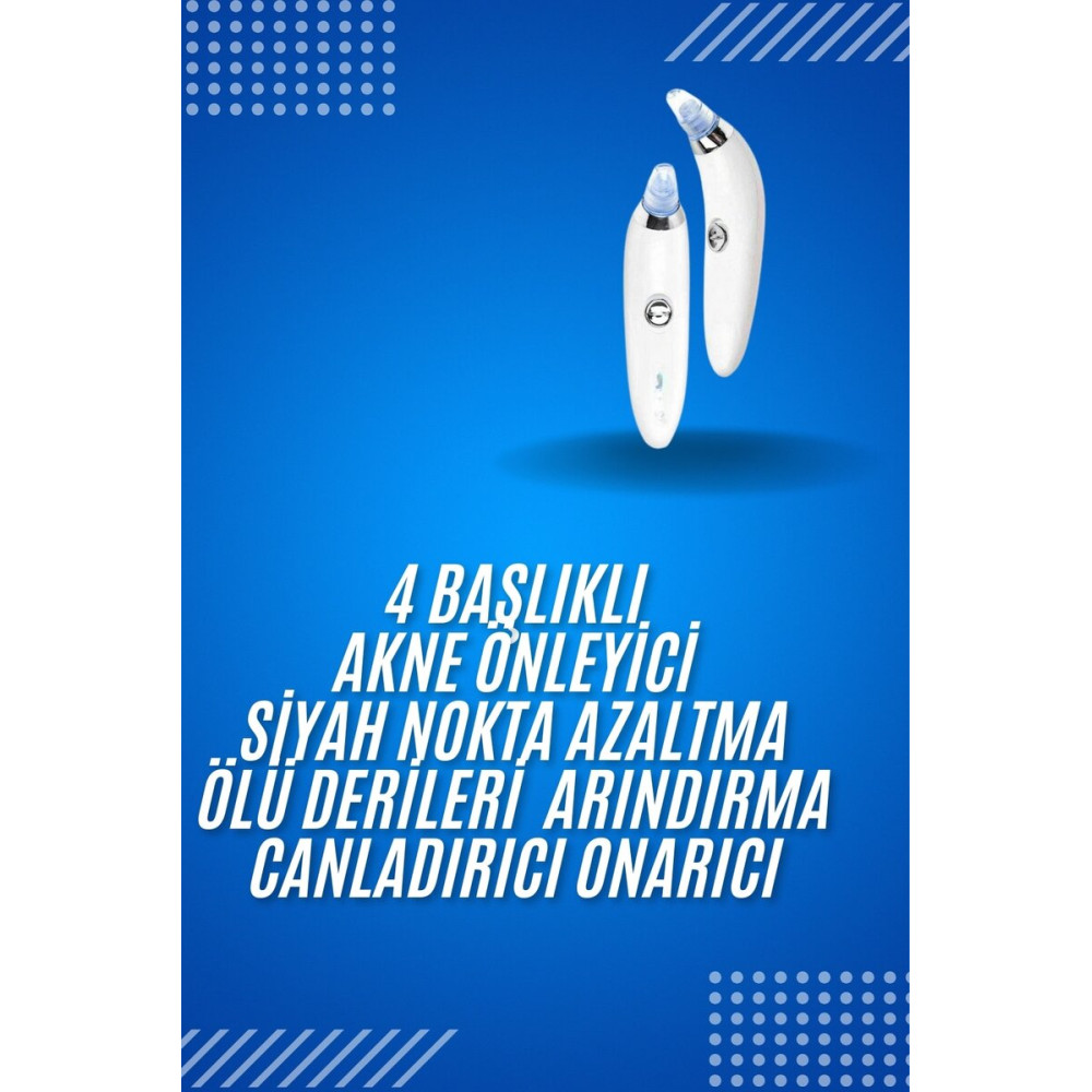 4 Başlıklı Pilli Vakumlu Siyah Nokta Temizleyici Akne Ve Sivilce Önley