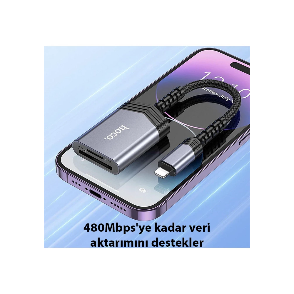 Hoco UA25 2-in-1 İPhone Lightning Kart Okuyucu